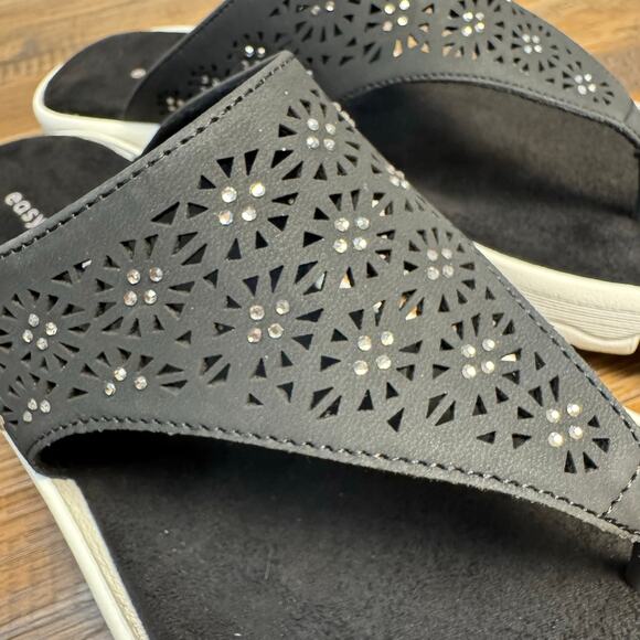 Easy Spirit RHEE3-HS size 10 M black Slip on comfort Sandals Thong Flip Flop NIB - Picture 8 of 11